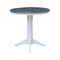 International Concepts Round 36 in Rd Top Ped Table, 12 in Leaf, Counter Ht, White/Heather Gray, 36 W, 48 L, 36.1 in H, Wood K05-36RXT-27B-6B - alternate 3